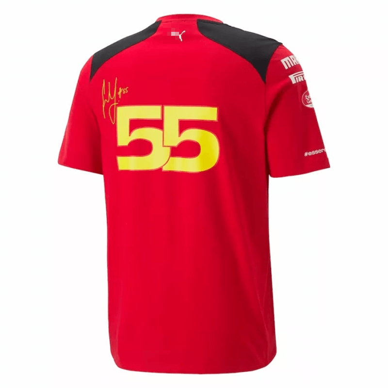 Camiseta Scuderia Ferrari F1 Racing Team Carlos Sainz #55 Rojo 2023